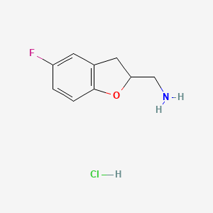 molecular formula C9H11ClFNO B13427589 (5-Fluoro-2,3-dihydro-1-benzofuran-2-yl)methanamine hydrochloride 