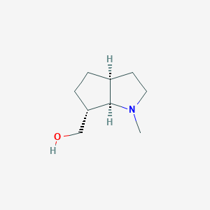 molecular formula C9H17NO B134276 Cyclopenta[b]pyrrole-6-methanol, octahydro-1-methyl-, [3aS-(3a-alpha-,6-alpha-,6a-alpha-)]-(9CI) CAS No. 142321-08-2