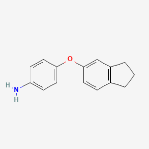molecular formula C15H15NO B1342760 4-(2,3-二氢-1H-茚-5-氧基)苯胺 CAS No. 937607-41-5