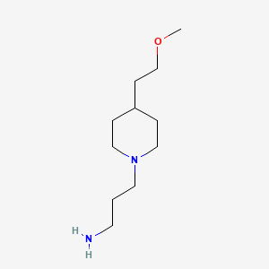 molecular formula C11H24N2O B13427651 3-(4-(2-Methoxyethyl)piperidin-1-yl)propan-1-amine 