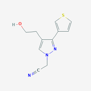 molecular formula C11H11N3OS B13427658 2-(4-(2-hydroxyethyl)-3-(thiophen-3-yl)-1H-pyrazol-1-yl)acetonitrile 