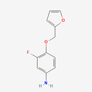 B1342766 3-Fluoro-4-(2-furylmethoxy)aniline CAS No. 937598-39-5