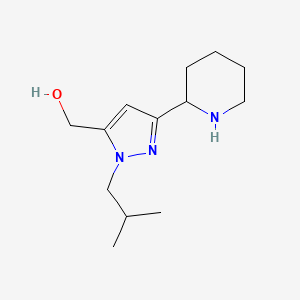 molecular formula C13H23N3O B13427667 (1-isobutyl-3-(piperidin-2-yl)-1H-pyrazol-5-yl)methanol 