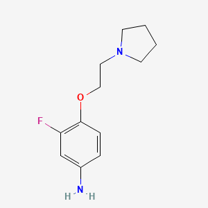 molecular formula C12H17FN2O B1342767 3-氟-4-(2-(吡咯烷-1-基)乙氧基)苯胺 CAS No. 837421-94-0