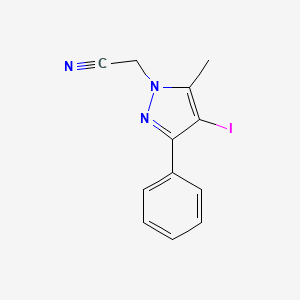 2-(4-iodo-5-methyl-3-phenyl-1H-pyrazol-1-yl)acetonitrile