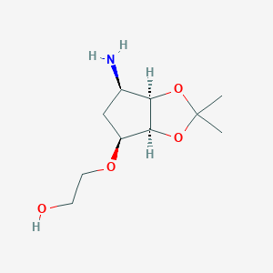 molecular formula C10H19NO4 B13427827 2-[[(3aS,4S,6R,6aR)-6-amino-2,2-dimethyl-4,5,6,6a-tetrahydro-3aH-cyclopenta[d][1,3]dioxol-4-yl]oxy]ethanol 