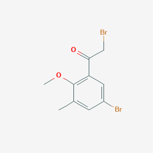 molecular formula C10H10Br2O2 B13427881 2-Bromo-1-(5-bromo-2-methoxy-3-methylphenyl)ethanone 