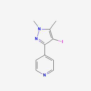 molecular formula C10H10IN3 B13427882 4-(4-iodo-1,5-dimethyl-1H-pyrazol-3-yl)pyridine 