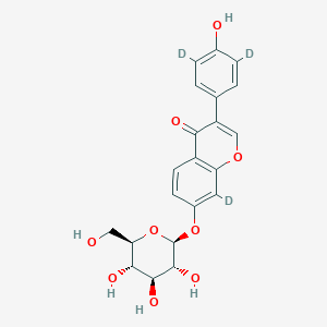 molecular formula C21H20O9 B13427895 8-deuterio-3-(3,5-dideuterio-4-hydroxyphenyl)-7-[(2S,3R,4S,5S,6R)-3,4,5-trihydroxy-6-(hydroxymethyl)oxan-2-yl]oxychromen-4-one CAS No. 220930-97-2