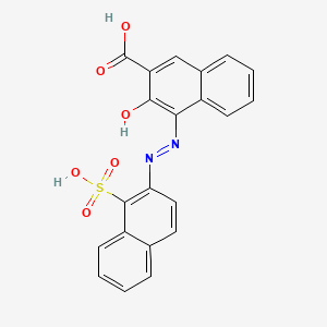 molecular formula C21H14N2O6S B13427974 2-Naphthalenecarboxylic acid, 3-hydroxy-4-((1-sulfo-2-naphthalenyl)azo)- CAS No. 21416-46-6