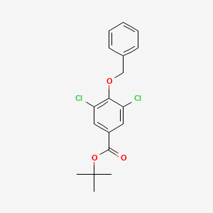 molecular formula C18H18Cl2O3 B13428009 Tert-butyl 4-(benzyloxy)-3,5-dichlorobenzoate 