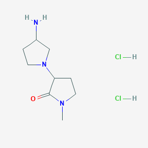 molecular formula C9H19Cl2N3O B13428034 3-Amino-1'-methyl-[1,3'-bipyrrolidin]-2'-one dihydrochloride 