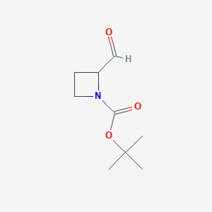 molecular formula C9H15NO3 B1342806 叔丁基 2-甲酰基氮杂环丁烷-1-羧酸酯 CAS No. 852324-38-0