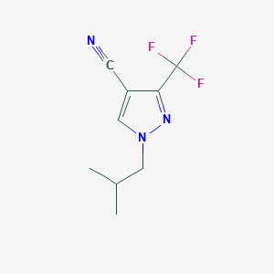 molecular formula C9H10F3N3 B13428061 1-isobutyl-3-(trifluoromethyl)-1H-pyrazole-4-carbonitrile 