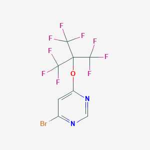 molecular formula C8H2BrF9N2O B13428067 4-Bromo-6-[1,1,1,3,3,3-hexafluoro-2-(trifluoromethyl)propan-2-yl]oxypyrimidine 