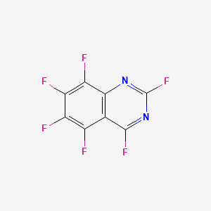 molecular formula C8F6N2 B13428078 Quinazoline, hexafluoro- CAS No. 28734-87-4