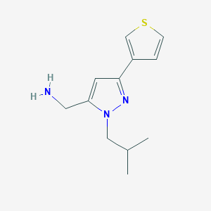 molecular formula C12H17N3S B13428093 (1-isobutyl-3-(thiophen-3-yl)-1H-pyrazol-5-yl)methanamine 