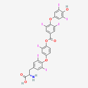 molecular formula C28H16I7NO7 B13428097 (2S)-2-amino-3-[4-[4-[4-(4-hydroxy-3,5-diiodophenoxy)-3,5-diiodobenzoyl]oxy-3-iodophenoxy]-3,5-diiodophenyl]propanoic acid 