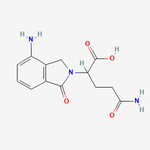 molecular formula C13H15N3O4 B13428187 5-Amino-2-(4-amino-1-oxoisoindolin-2-yl)-5-oxopentanoic acid 