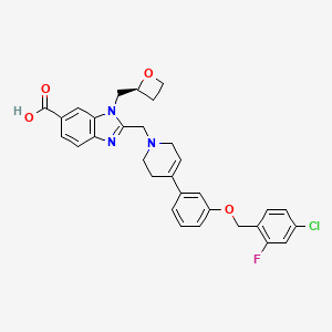 2-[[4-[3-[(4-Chloro-2-fluorophenyl)methoxy]phenyl]-3,6-dihydro-1(2H)-pyridinyl]methyl]-1-[(2S)-2-oxetanylmethyl]-1H-benzimidazole-6-carboxylic acid