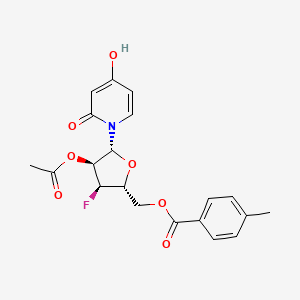 molecular formula C20H20FNO7 B13428307 [(2R,3R,4S,5R)-4-acetyloxy-3-fluoro-5-(4-hydroxy-2-oxopyridin-1-yl)oxolan-2-yl]methyl 4-methylbenzoate 