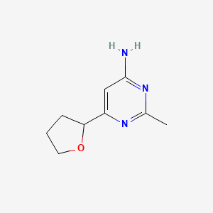 molecular formula C9H13N3O B13428310 2-Methyl-6-(oxolan-2-yl)pyrimidin-4-amine 