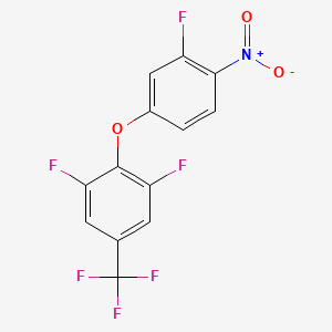 molecular formula C13H5F6NO3 B13428331 1,3-Difluoro-2-(3-fluoro-4-nitro-phenoxy)-5-(trifluoromethyl)benzene 