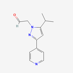 2-(5-isopropyl-3-(pyridin-4-yl)-1H-pyrazol-1-yl)acetaldehyde