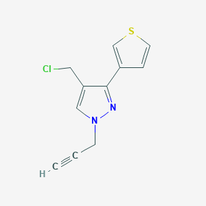 4-(chloromethyl)-1-(prop-2-yn-1-yl)-3-(thiophen-3-yl)-1H-pyrazole