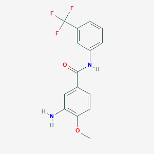 molecular formula C15H13F3N2O2 B13428377 3-amino-4-methoxy-N-[3-(trifluoromethyl)phenyl]benzamide CAS No. 24304-49-2