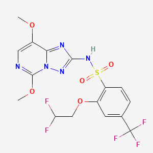 2-(2,2-difluoroethoxy)-N-(5,8-dimethoxy-[1,2,4]triazolo[1,5-c]pyrimidin-2-yl)-4-(trifluoromethyl)benzenesulfonamide