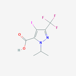 molecular formula C8H8F3IN2O2 B13428405 4-iodo-1-isopropyl-3-(trifluoromethyl)-1H-pyrazole-5-carboxylic acid 