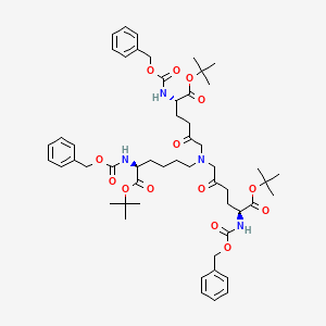 tert-butyl (2S)-6-[[(5S)-6-[(2-methylpropan-2-yl)oxy]-2,6-dioxo-5-(phenylmethoxycarbonylamino)hexyl]-[(5S)-6-[(2-methylpropan-2-yl)oxy]-6-oxo-5-(phenylmethoxycarbonylamino)hexyl]amino]-5-oxo-2-(phenylmethoxycarbonylamino)hexanoate