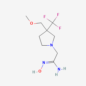 molecular formula C9H16F3N3O2 B13428437 (Z)-N'-hydroxy-2-(3-(methoxymethyl)-3-(trifluoromethyl)pyrrolidin-1-yl)acetimidamide 