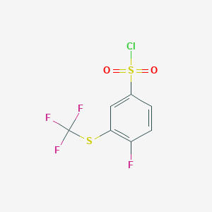 molecular formula C7H3ClF4O2S2 B13428490 4-Fluoro-3-(trifluoromethylsulfanyl)benzenesulfonyl chloride 