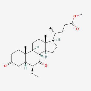 molecular formula C27H42O4 B13428587 methyl (4R)-4-[(5S,6R,8S,9S,10S,13R,14S,17R)-6-ethyl-10,13-dimethyl-3,7-dioxo-2,4,5,6,8,9,11,12,14,15,16,17-dodecahydro-1H-cyclopenta[a]phenanthren-17-yl]pentanoate 