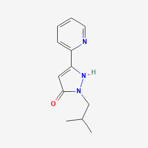 molecular formula C12H15N3O B13428608 1-isobutyl-3-(pyridin-2-yl)-1H-pyrazol-5-ol 