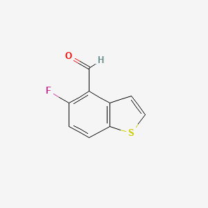 molecular formula C9H5FOS B13428624 5-Fluoro-1-benzothiophene-4-carbaldehyde 