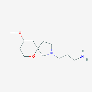 molecular formula C12H24N2O2 B13428632 3-(9-Methoxy-6-oxa-2-azaspiro[4.5]decan-2-yl)propan-1-amine 