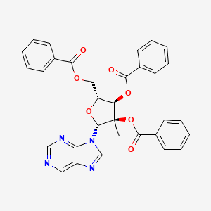 molecular formula C32H26N4O7 B13428646 [(2R,3R,4R,5R)-3,4-dibenzoyloxy-4-methyl-5-purin-9-yloxolan-2-yl]methyl benzoate 