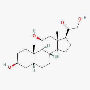 molecular formula C21H34O4 B13428651 1-[(3S,5R,8S,9S,10S,11S,13S,14S,17S)-3,11-dihydroxy-10,13-dimethyl-2,3,4,5,6,7,8,9,11,12,14,15,16,17-tetradecahydro-1H-cyclopenta[a]phenanthren-17-yl]-2-hydroxyethanone CAS No. 27857-26-7