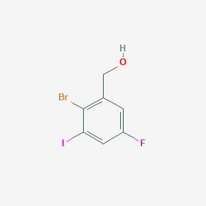 molecular formula C7H5BrFIO B13428654 2-Bromo-5-fluoro-3-iodobenzyl alcohol 