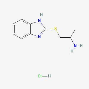 molecular formula C10H14ClN3S B1342866 1-((1H-benzo[d]imidazol-2-yl)thio)propan-2-amine hydrochloride 