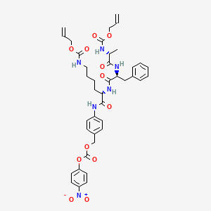 (4-nitrophenyl) [4-[[(2S)-2-[[(2S)-3-phenyl-2-[[(2R)-2-(prop-2-enoxycarbonylamino)propanoyl]amino]propanoyl]amino]-6-(prop-2-enoxycarbonylamino)hexanoyl]amino]phenyl]methyl carbonate