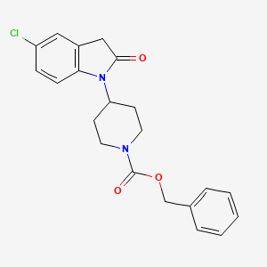 molecular formula C21H21ClN2O3 B13428731 Benzyl 4-(5-chloro-2-oxoindolin-1-YL)piperidine-1-carboxylate CAS No. 1956385-23-1