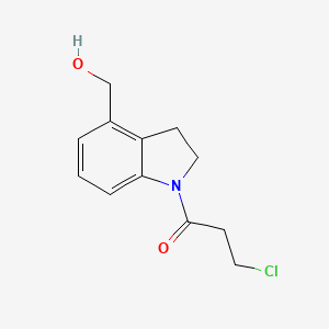 molecular formula C12H14ClNO2 B13428732 3-Chloro-1-(4-(hydroxymethyl)indolin-1-yl)propan-1-one 