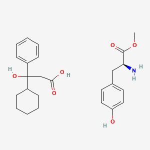 molecular formula C25H33NO6 B13428738 (S)-Methyl 2-Amino-3-(4-hydroxyphenyl)propanoate (S)-3-Cyclohexyl-3-hydroxy-3-phenylpropanoate 