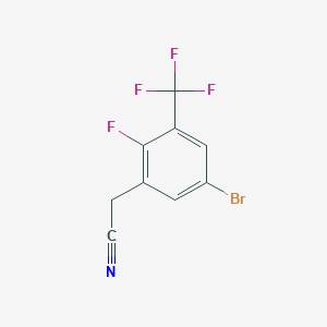 molecular formula C9H4BrF4N B13428743 5-Bromo-2-fluoro-3-(trifluoromethyl)phenylacetonitrile 