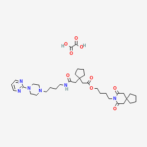 4-(7,9-Dioxo-8-azaspiro[4.5]decan-8-yl)butyl 2-[1-[2-oxo-2-[4-(4-pyrimidin-2-ylpiperazin-1-yl)butylamino]ethyl]cyclopentyl]acetate;oxalic acid