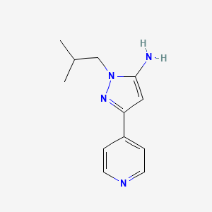 molecular formula C12H16N4 B13428786 1-isobutyl-3-(pyridin-4-yl)-1H-pyrazol-5-amine 